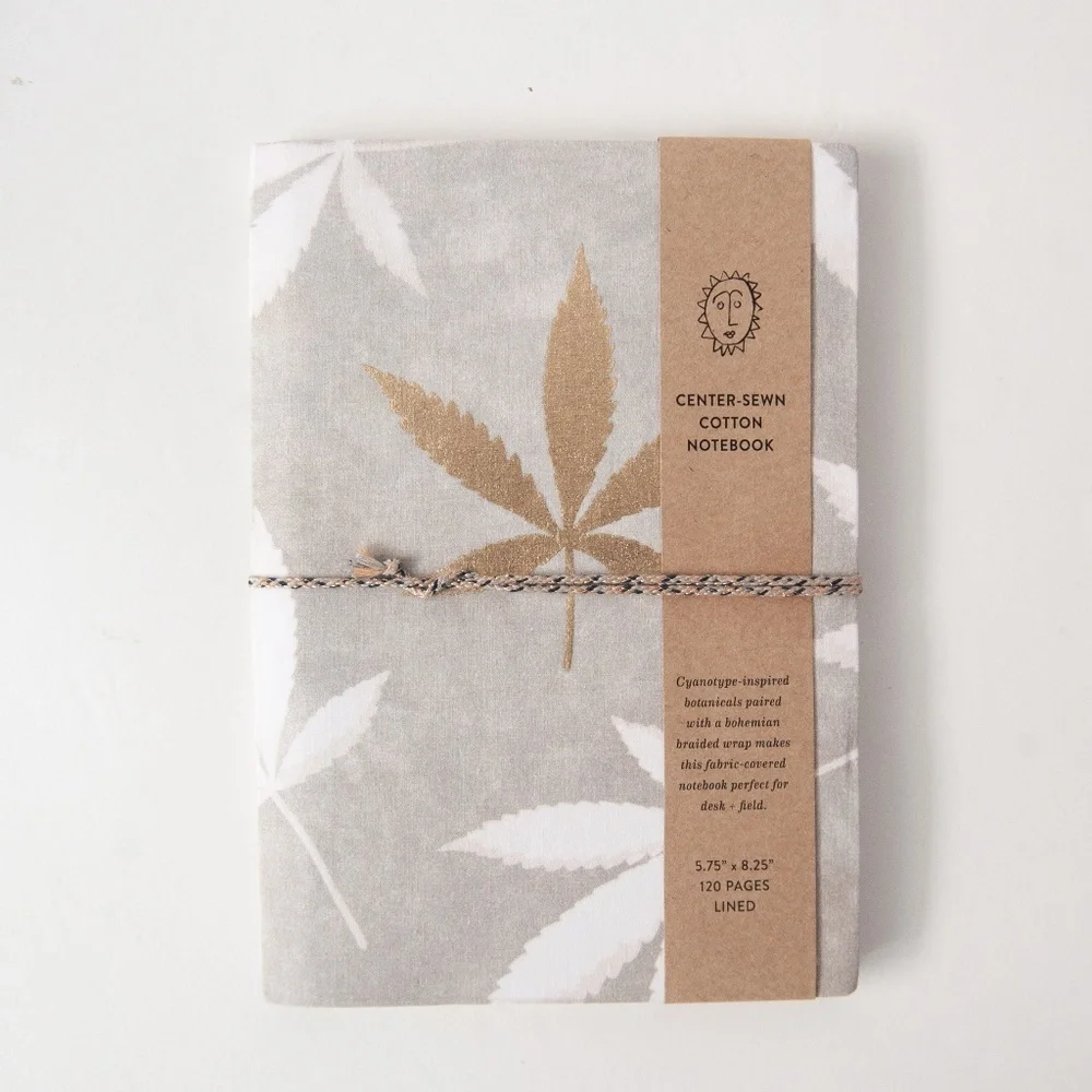 Print Fresh Leaf Print Cotton Bound Lined Journal